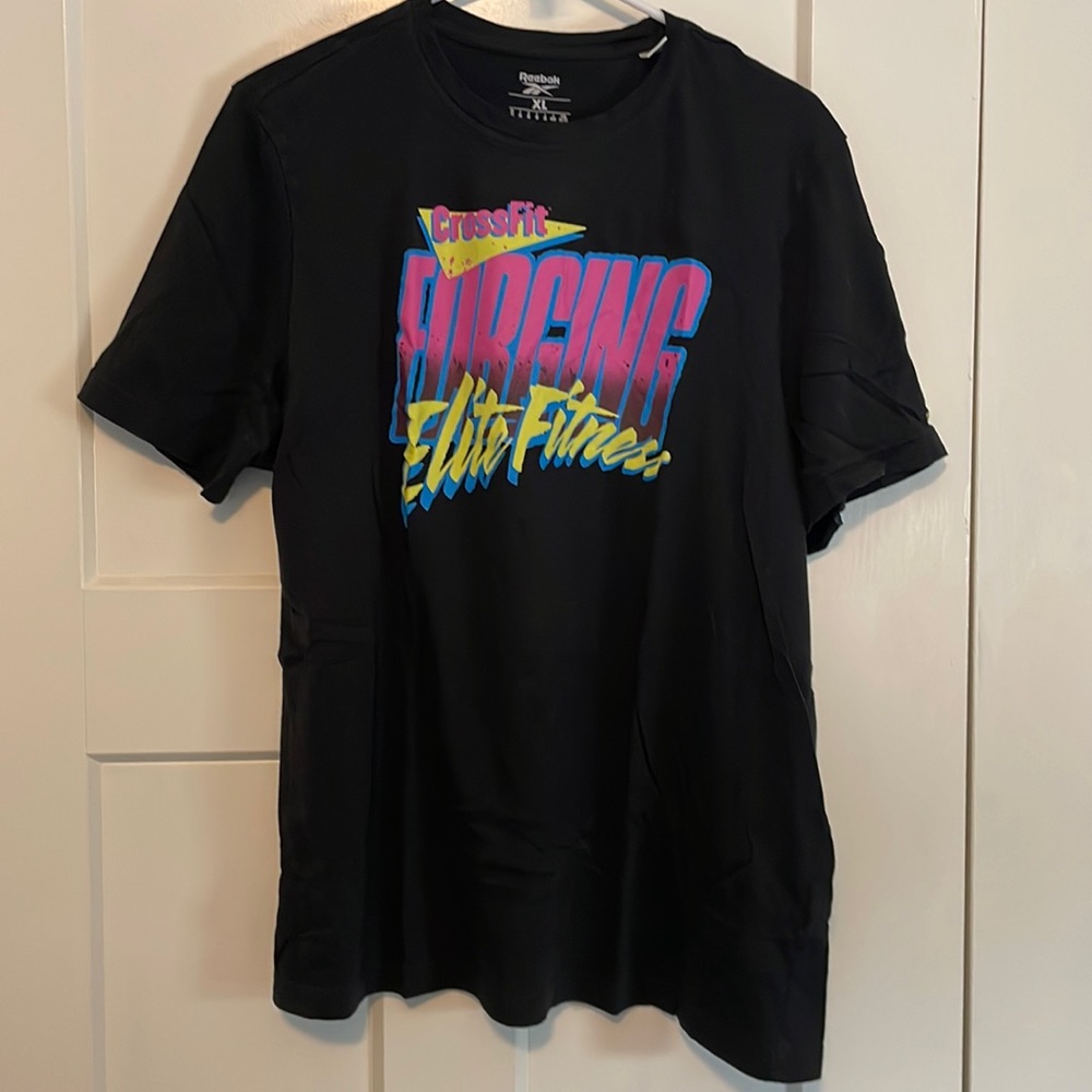 Reebok CrossFit Forging Elite Fitness T-Shirt Black Pink Yellow Blue XL